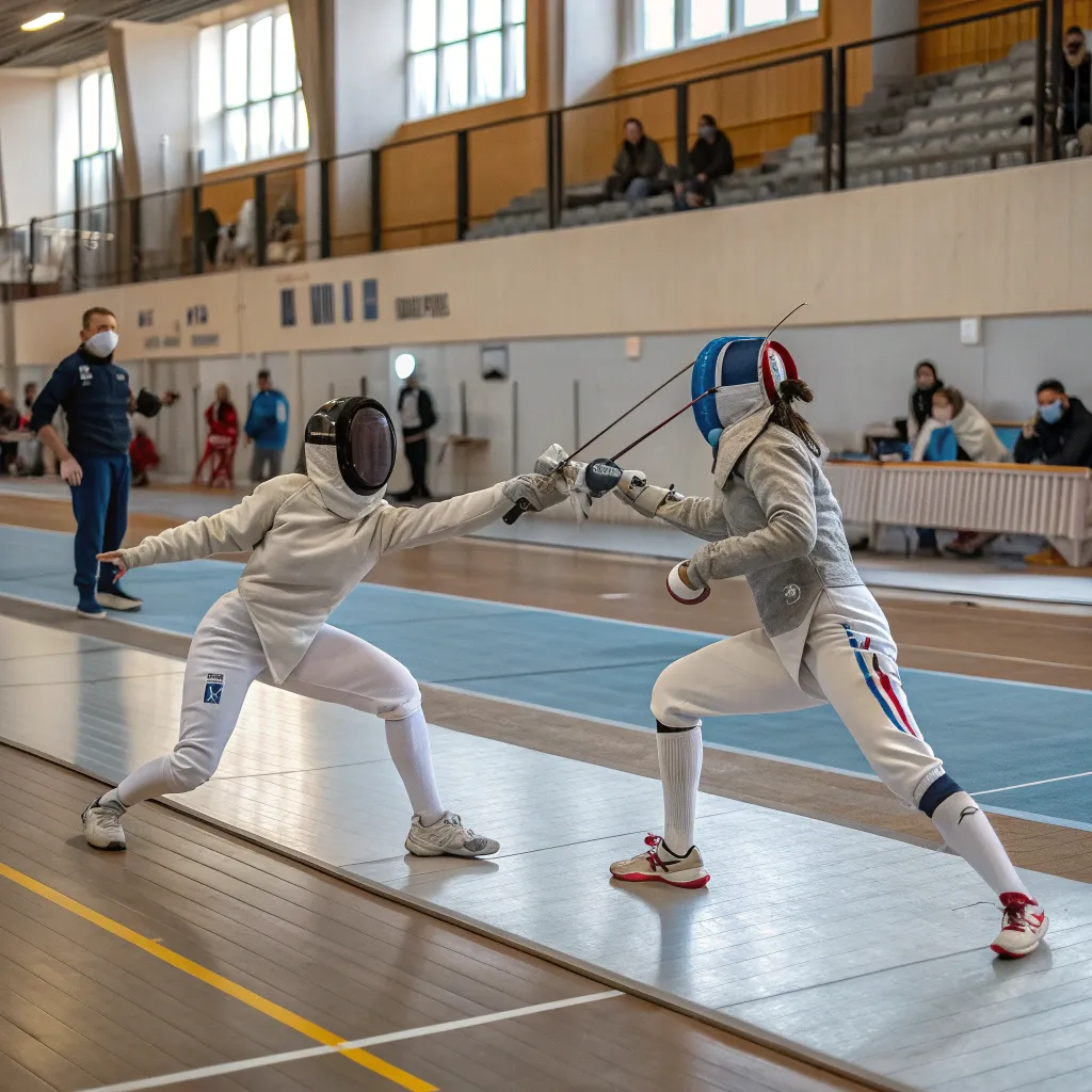 Fencing students in action at PHYNELORIA